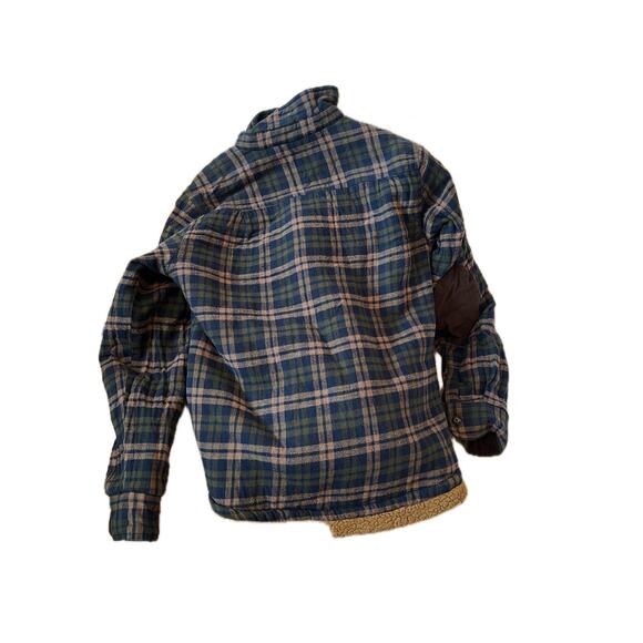 Field and Stream Green Red Checkered Flannel Jacket Mens S - Picture 2 of 3